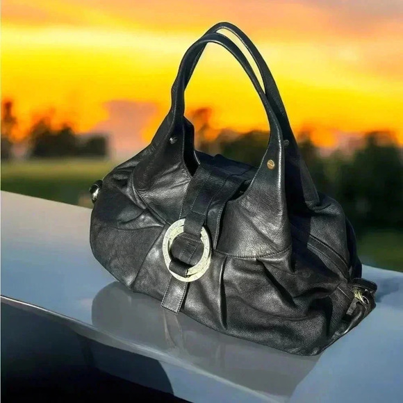 Bulgari Chandra Black Leather Tote Bag, bought new, good used condition. - Picture 2 of 14